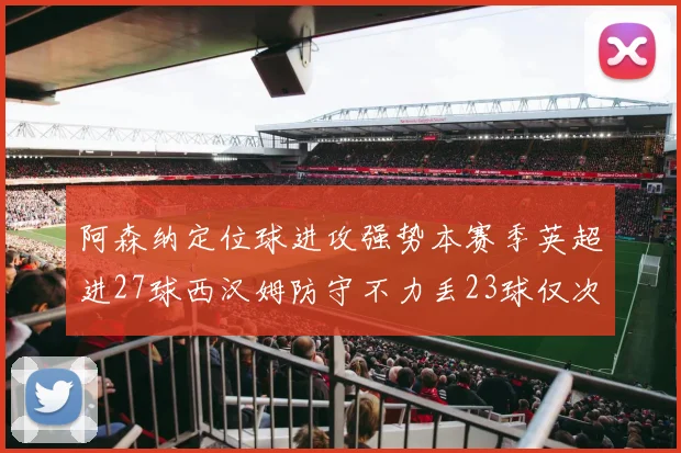 阿森纳定位球进攻强势本赛季英超进27球西汉姆防守不力丢23球仅次于伯恩茅斯